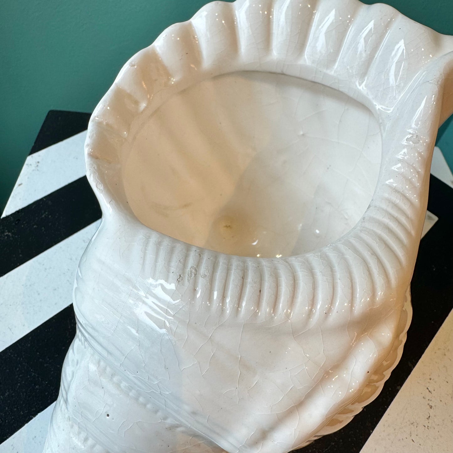 Vintage Ceramic Seashell Planter