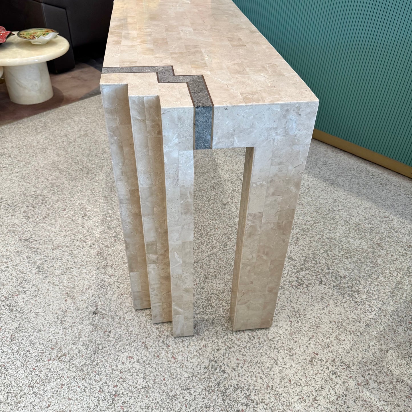 Vintage Maitland Smith Style Tessellated Console Table