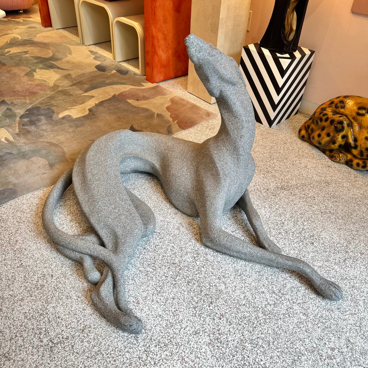 Vintage Large Pair of 1980’s Resin Dog Statues