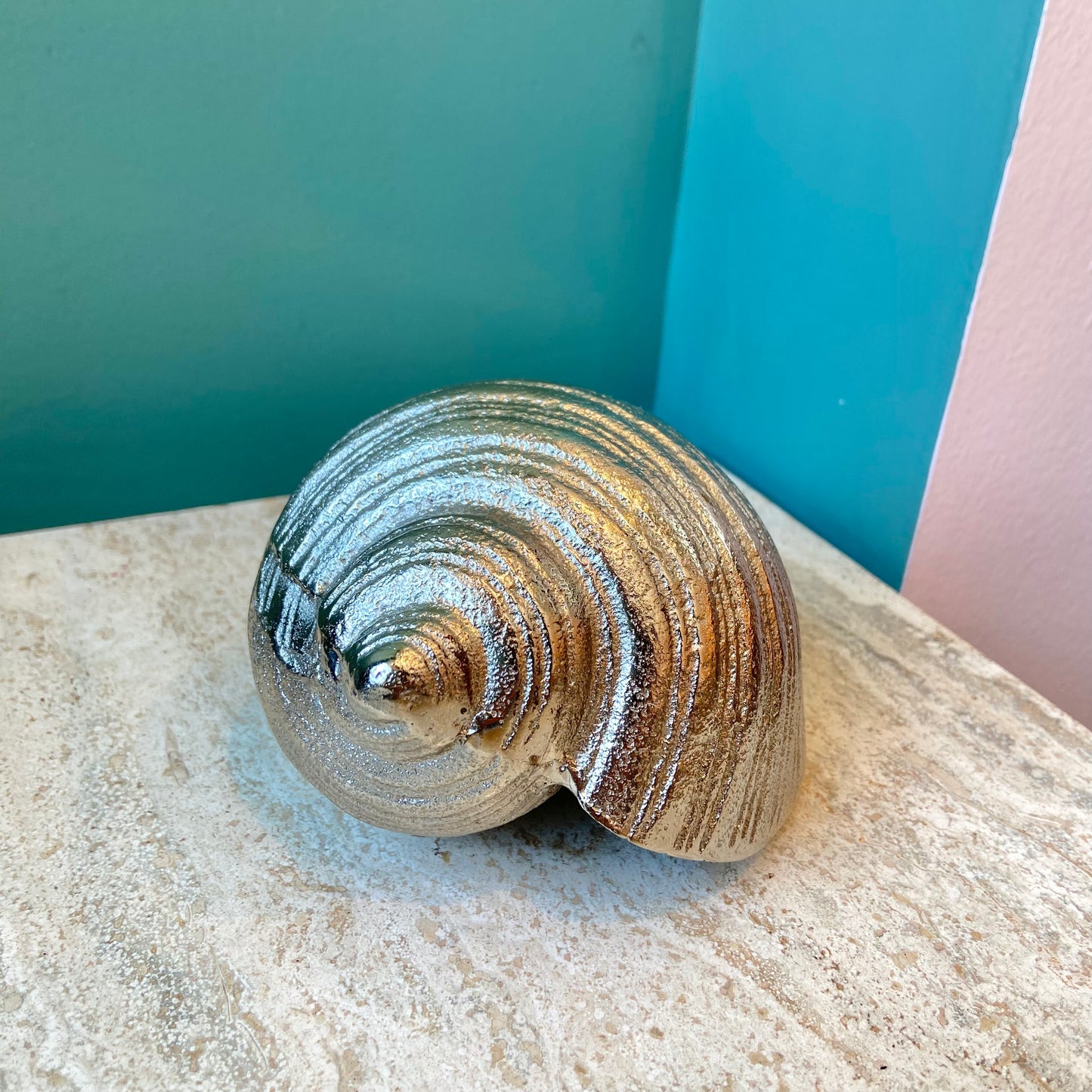 Vintage Cast Metal Seashell Paperweight
