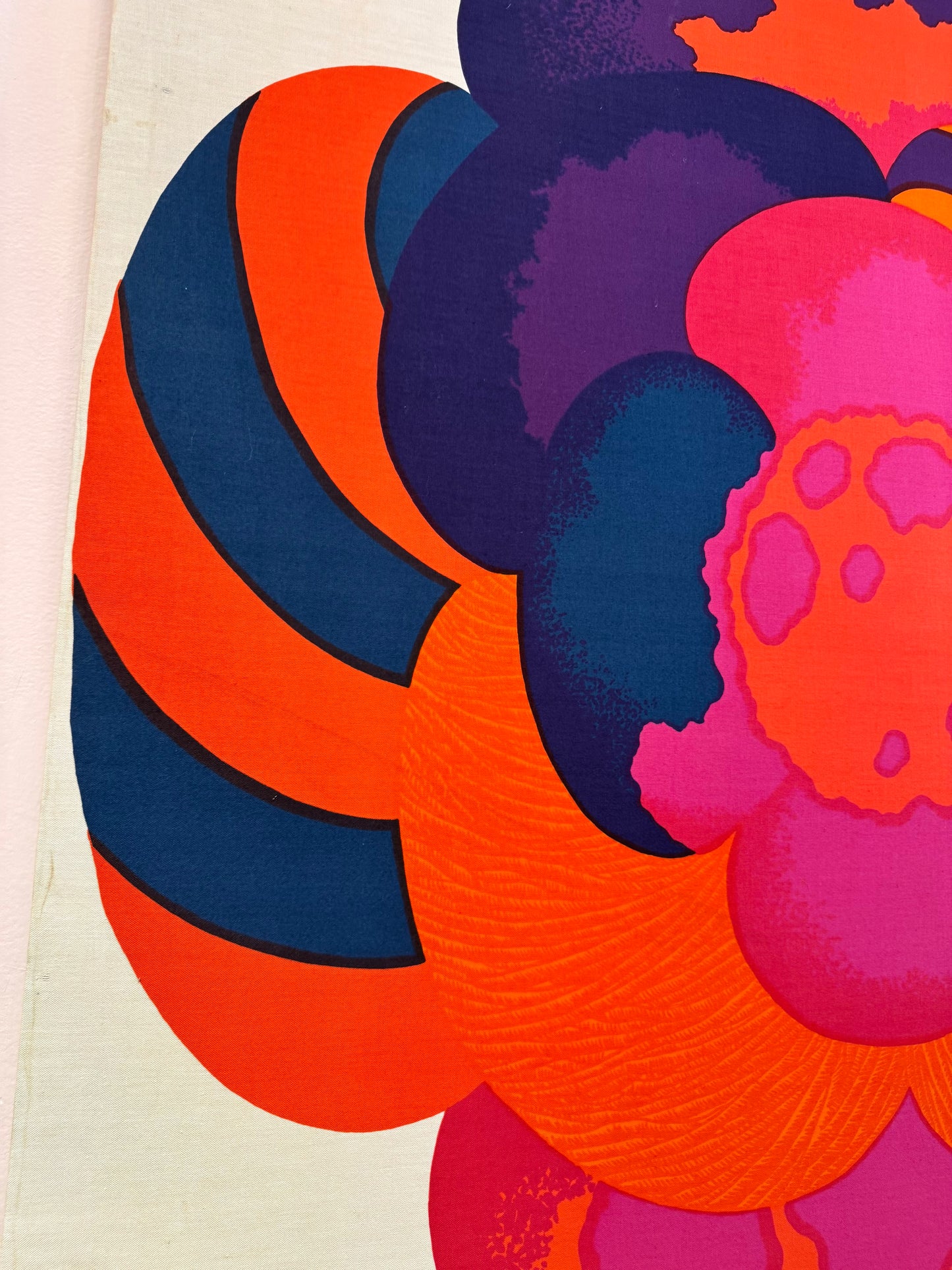 1960's "August Flower" Japanese Textile Art by Hiroshi Awatsuji