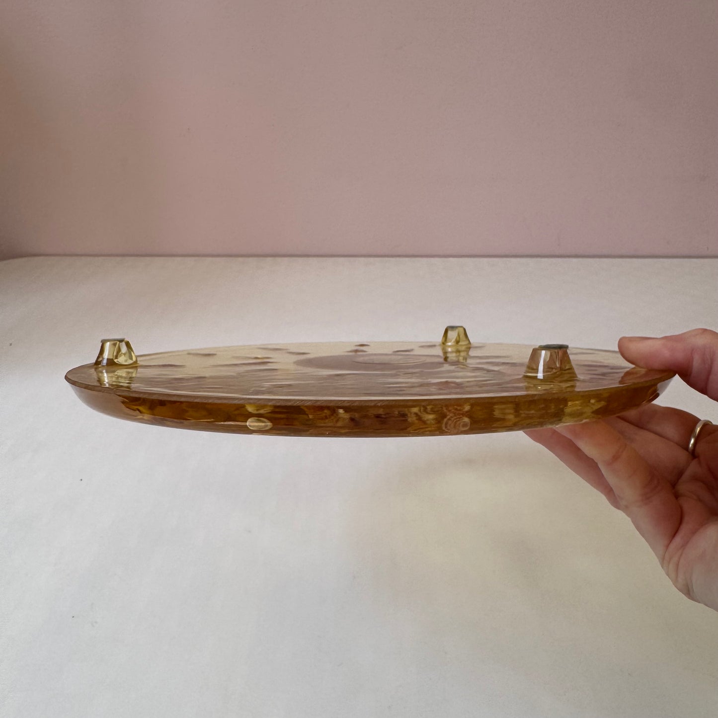 Vintage Lucite Seashell Trivet Dish by Capricia Creations