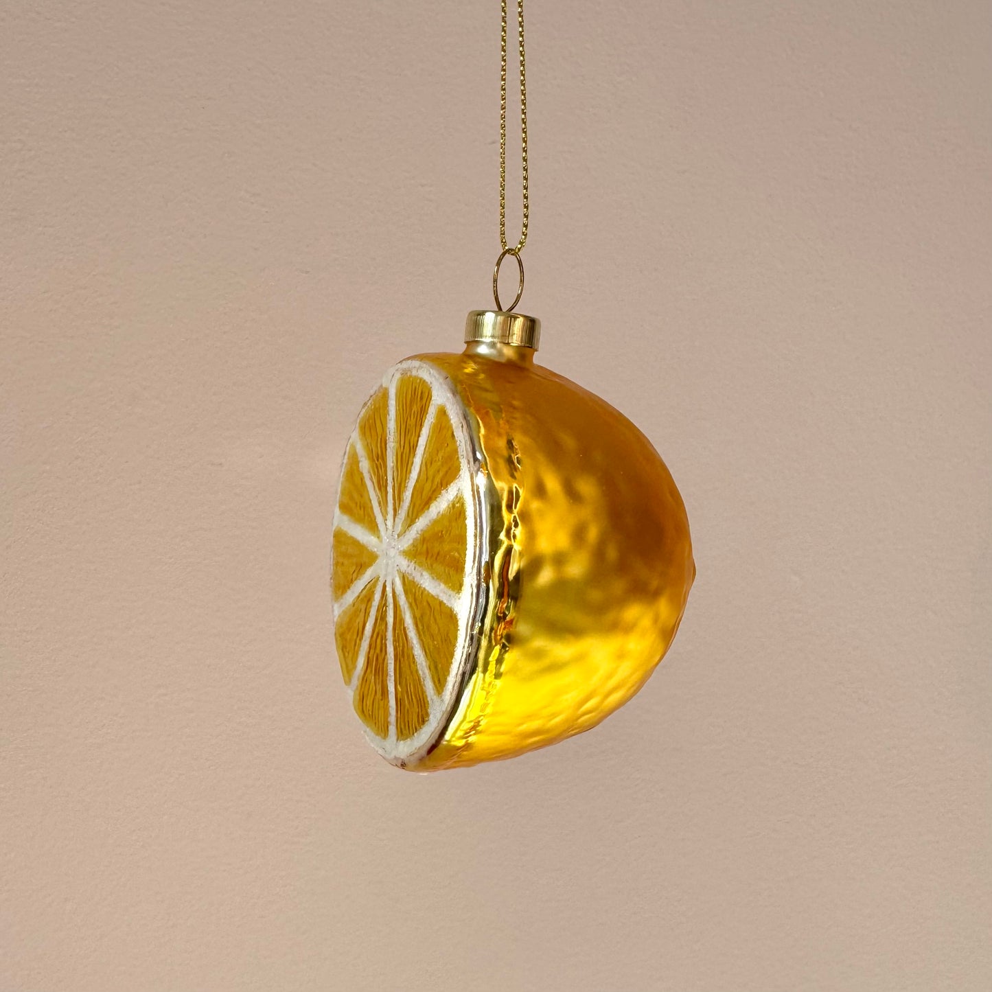 Glass Lemon Half Ornament