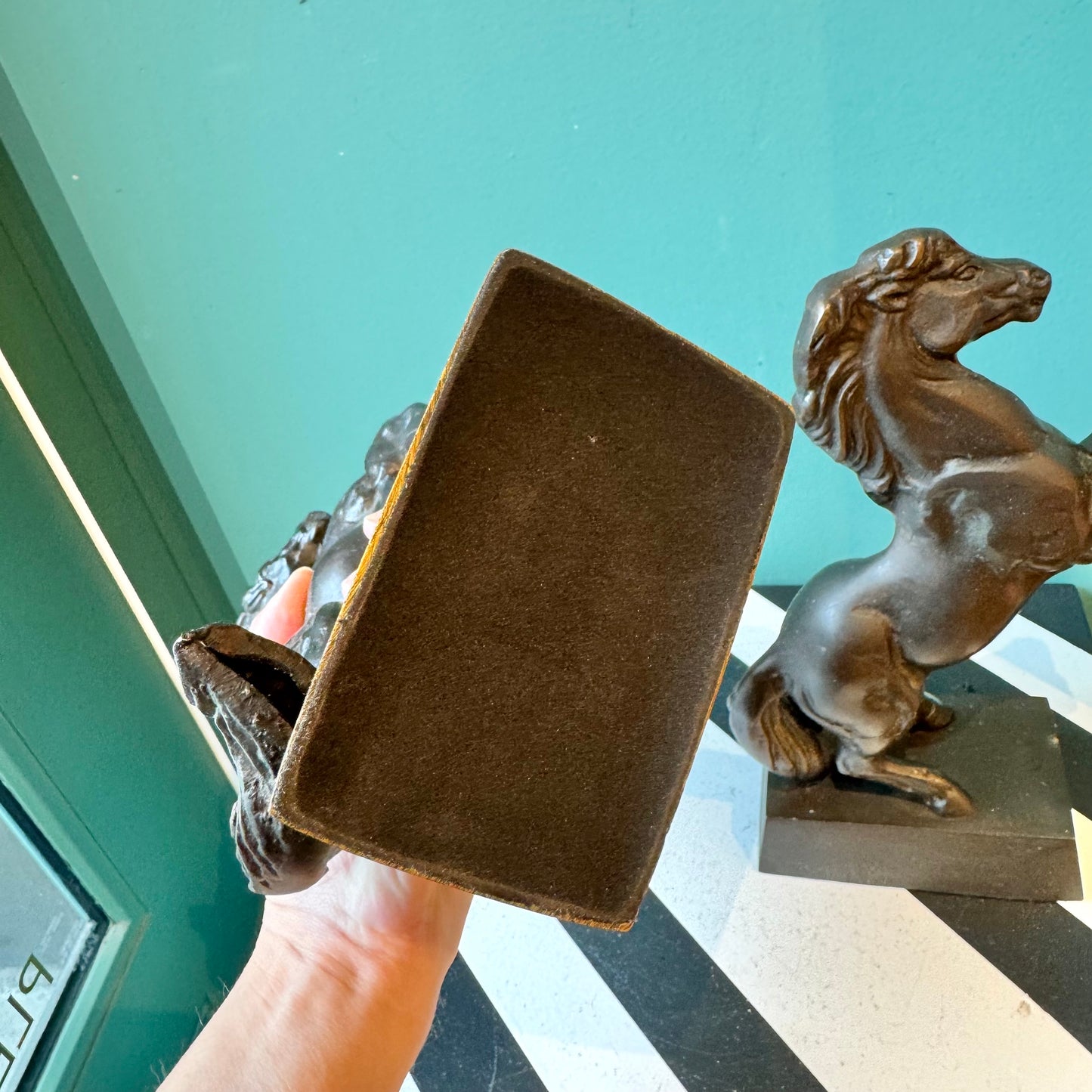 Pair of Vintage Metal Horse Bookends