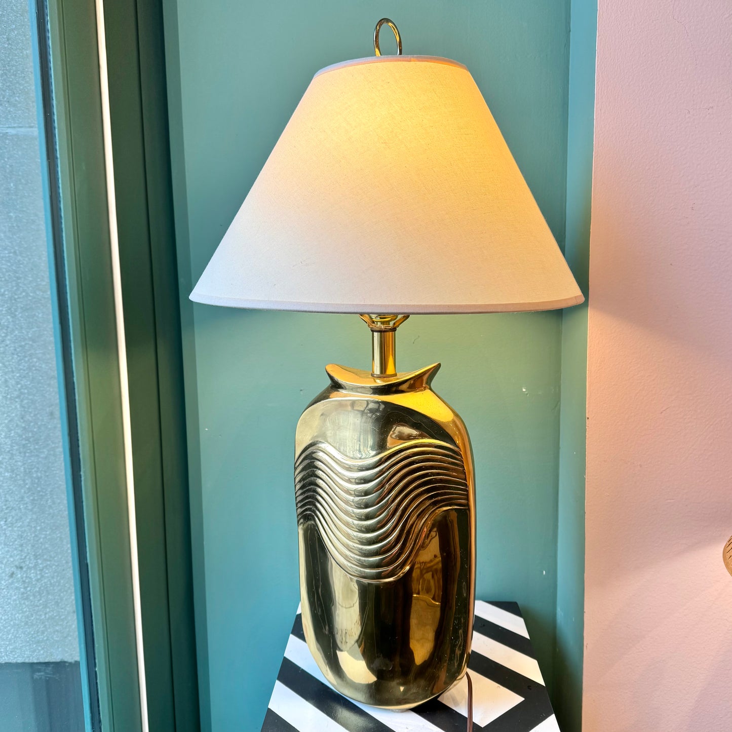 Vintage Brass Deco Style Table Lamp