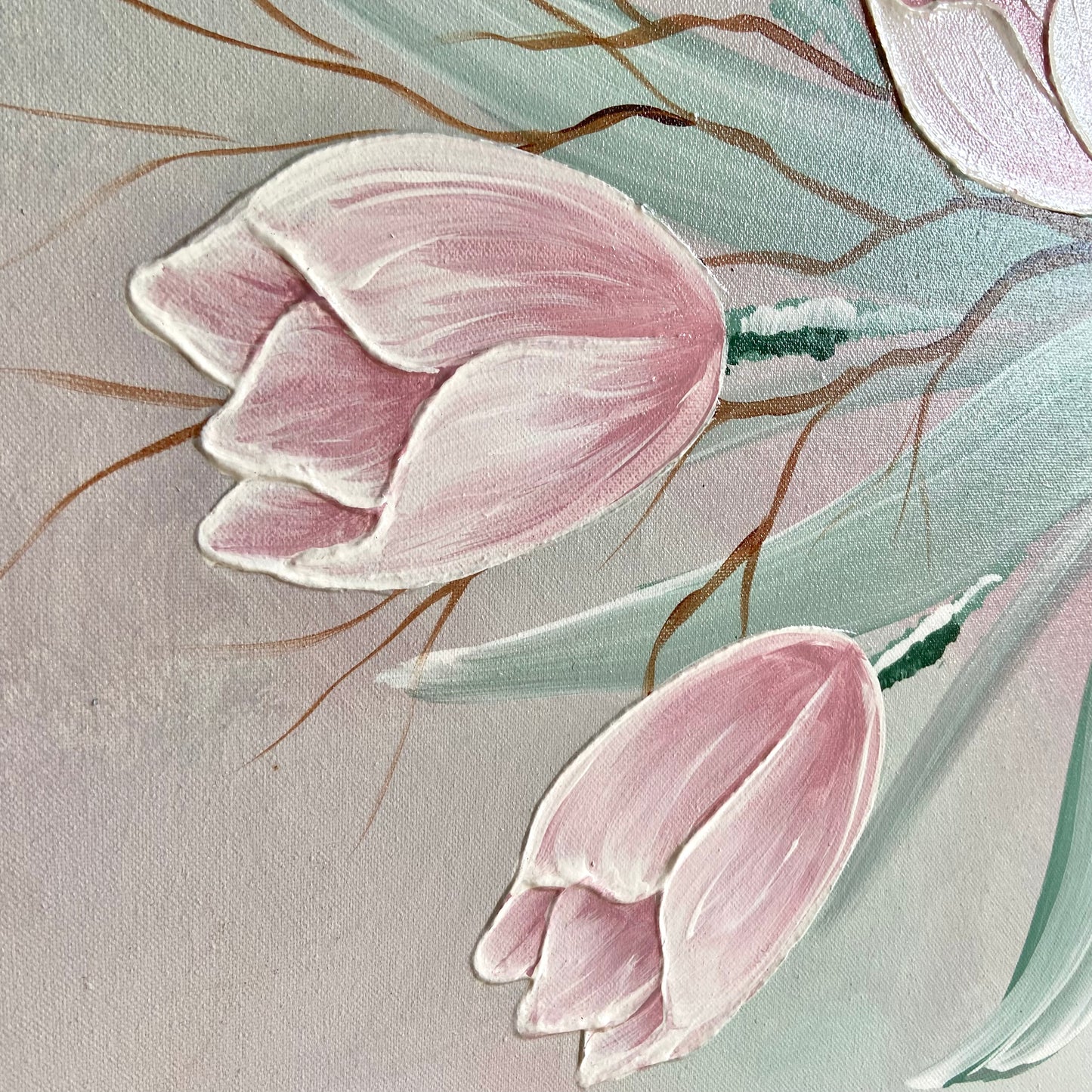 Framed 1980’s Pink Flower Bouquet Giclee by P. Pinault