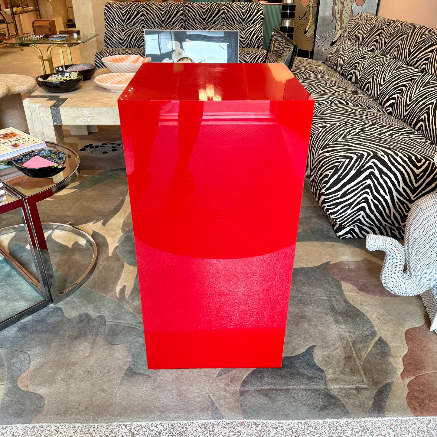 Vintage Red Acrylic Pedestal