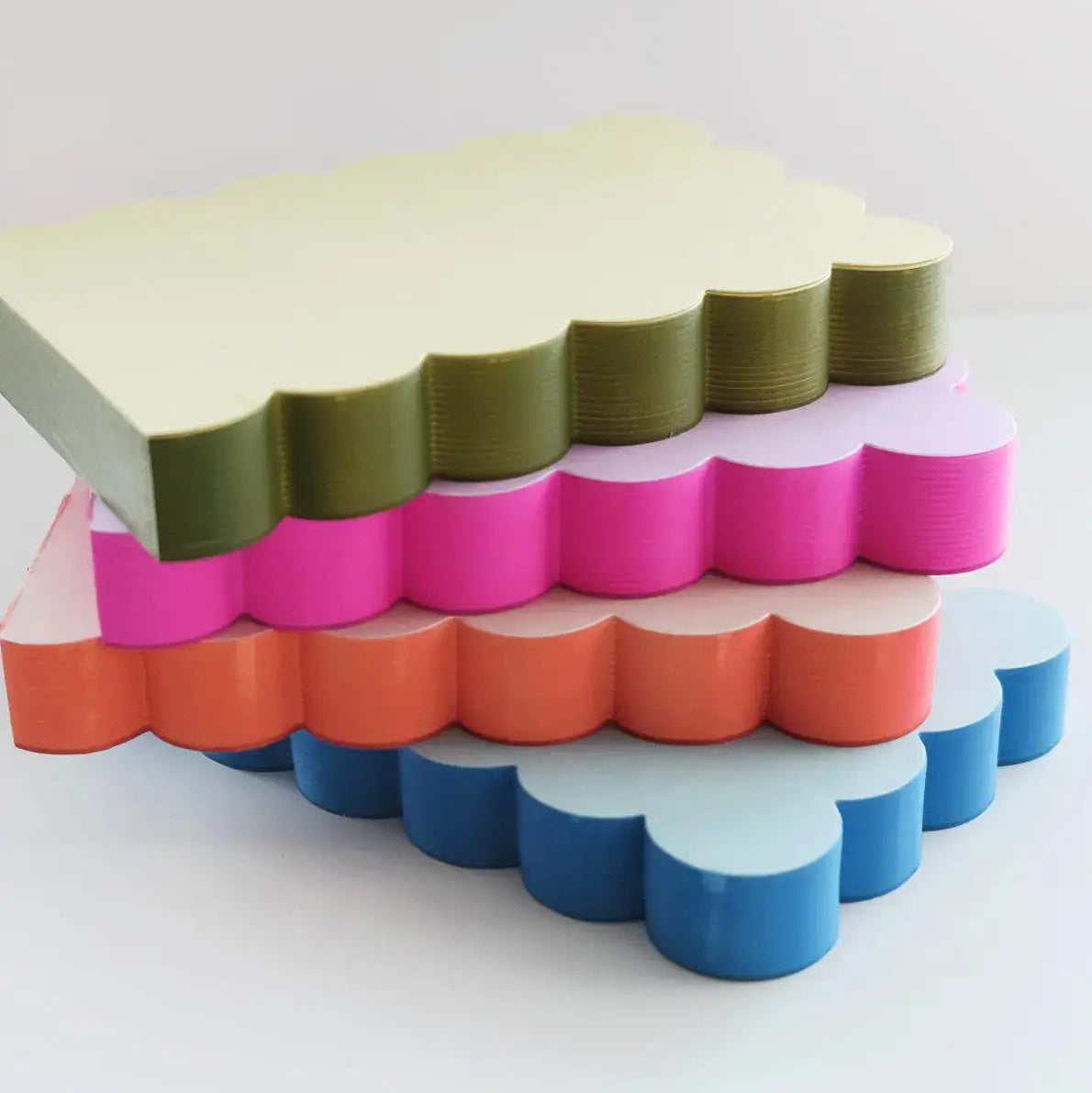 Scallop Edged Notepad | Chartreuse + Olive Edge