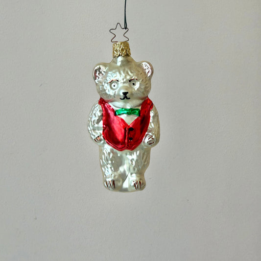Vintage Red Papa Bear Ornament by Inge-Glass Germany