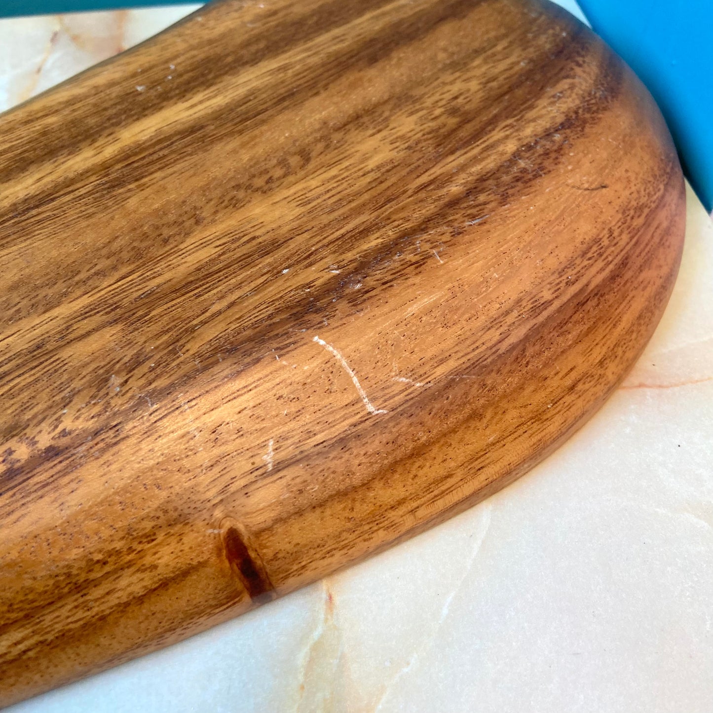 Vintage Teak Wood 2 Section Serving Platter