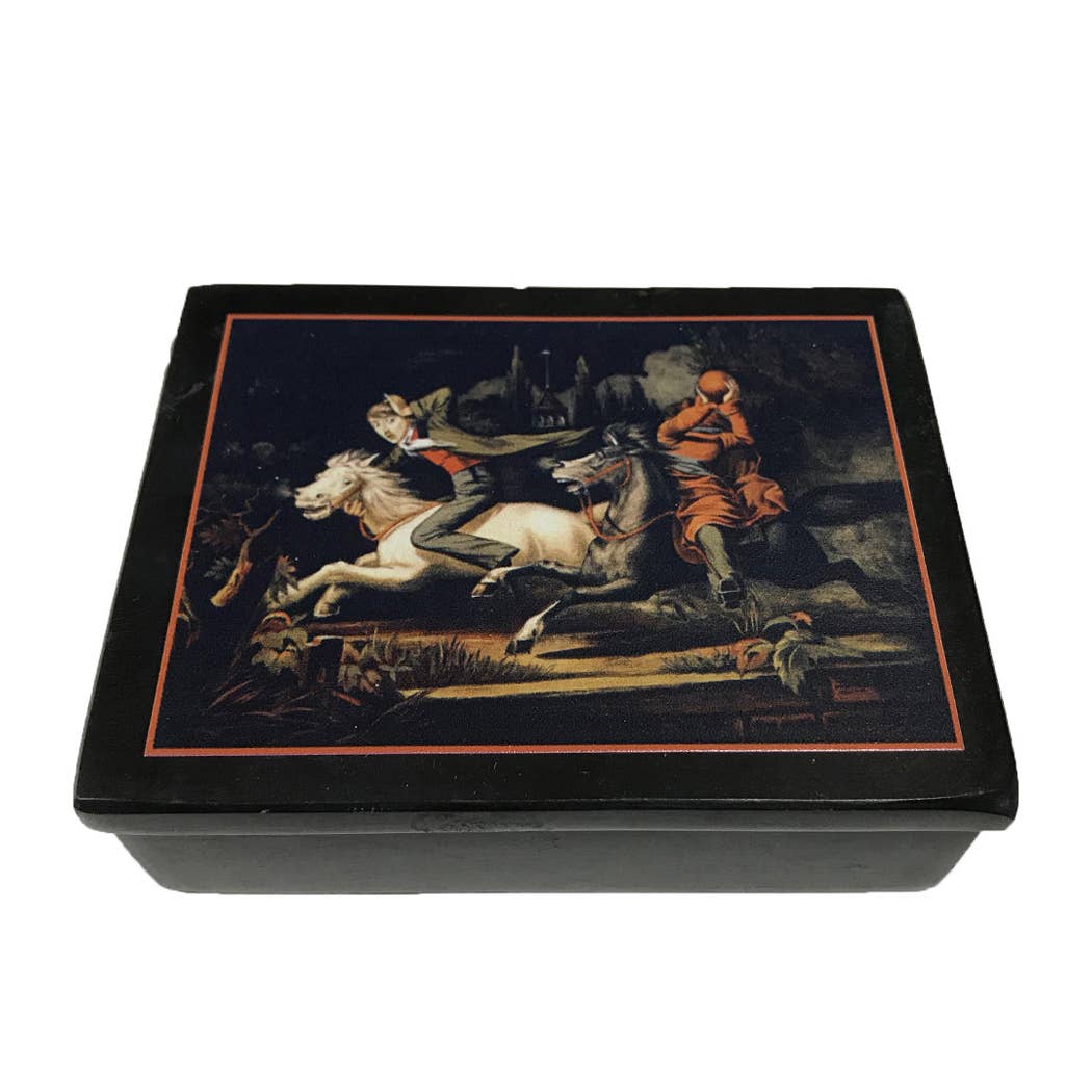 Headless Horseman Black Solid Soapstone Box