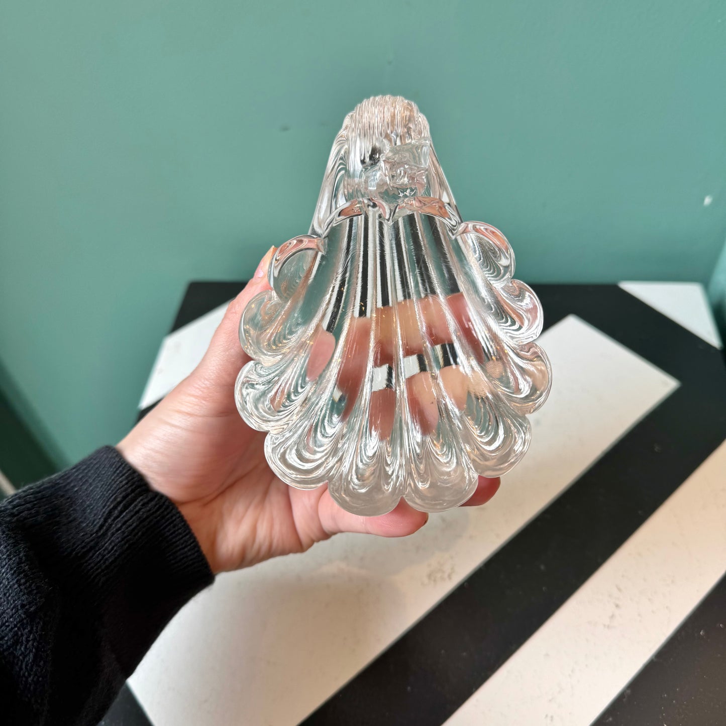 Vintage Glass Seashell Paperweight