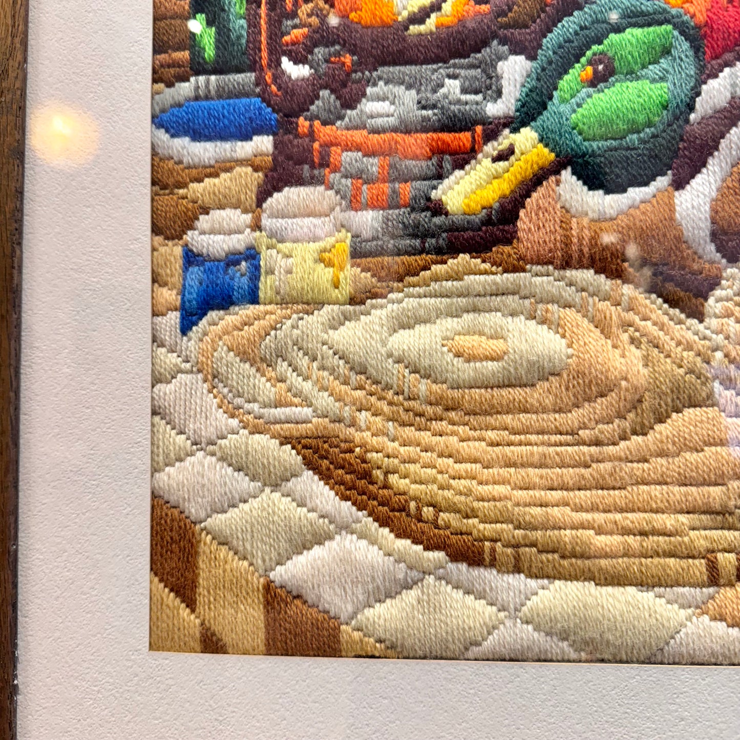 Framed Vintage Long Stitch ‘Decoy Still Life’ Duck Artwork