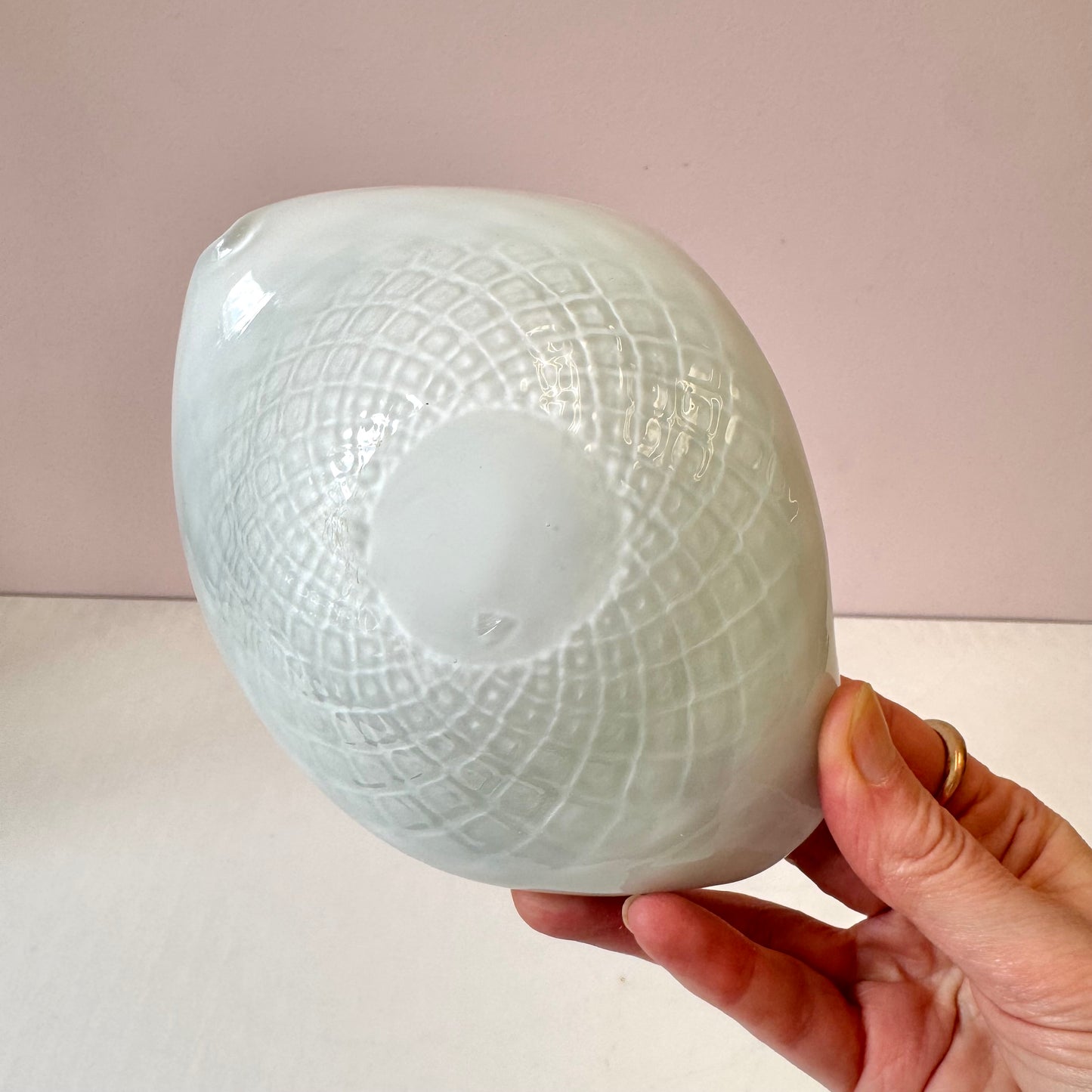 Vintage Green and White Murano Glass Bowl/Ashtray