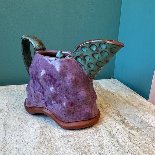 Small Vintage Studio Pottery Pitcher signed Flyn