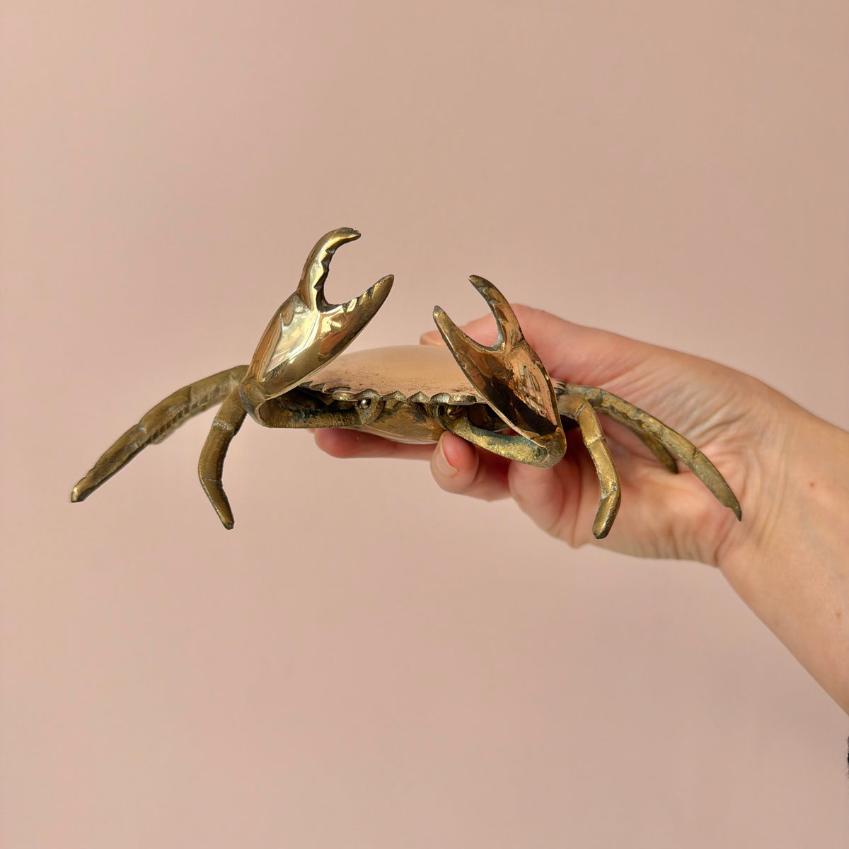 Vintage Brass Crab Ashtray