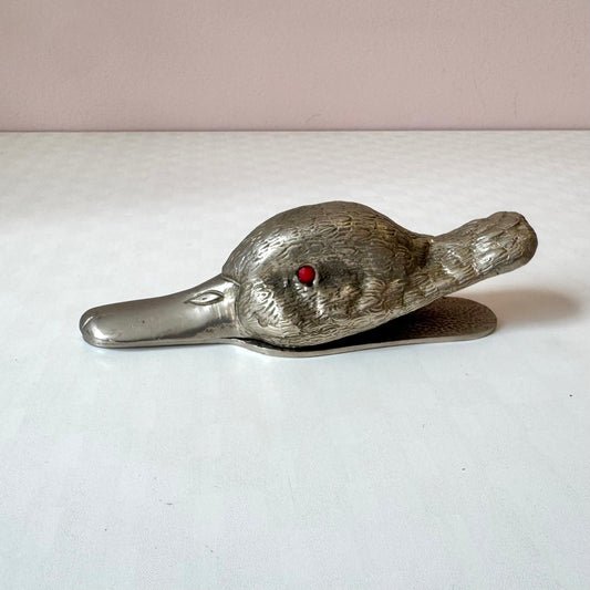 Vintage Swiss Metal Duck Paper Clip