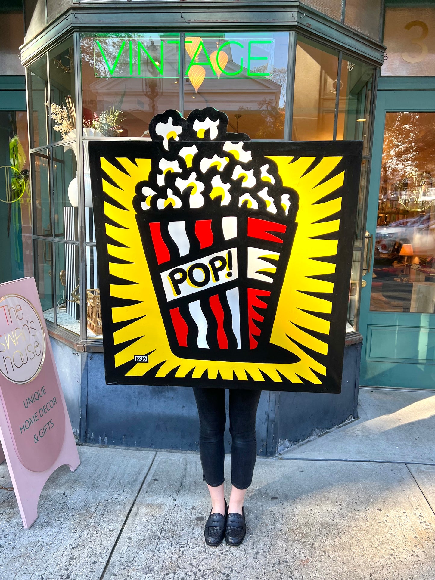 Rare Vintage Signed Burton Morris ‘Popcorn’ Acrylic 3D Artwork