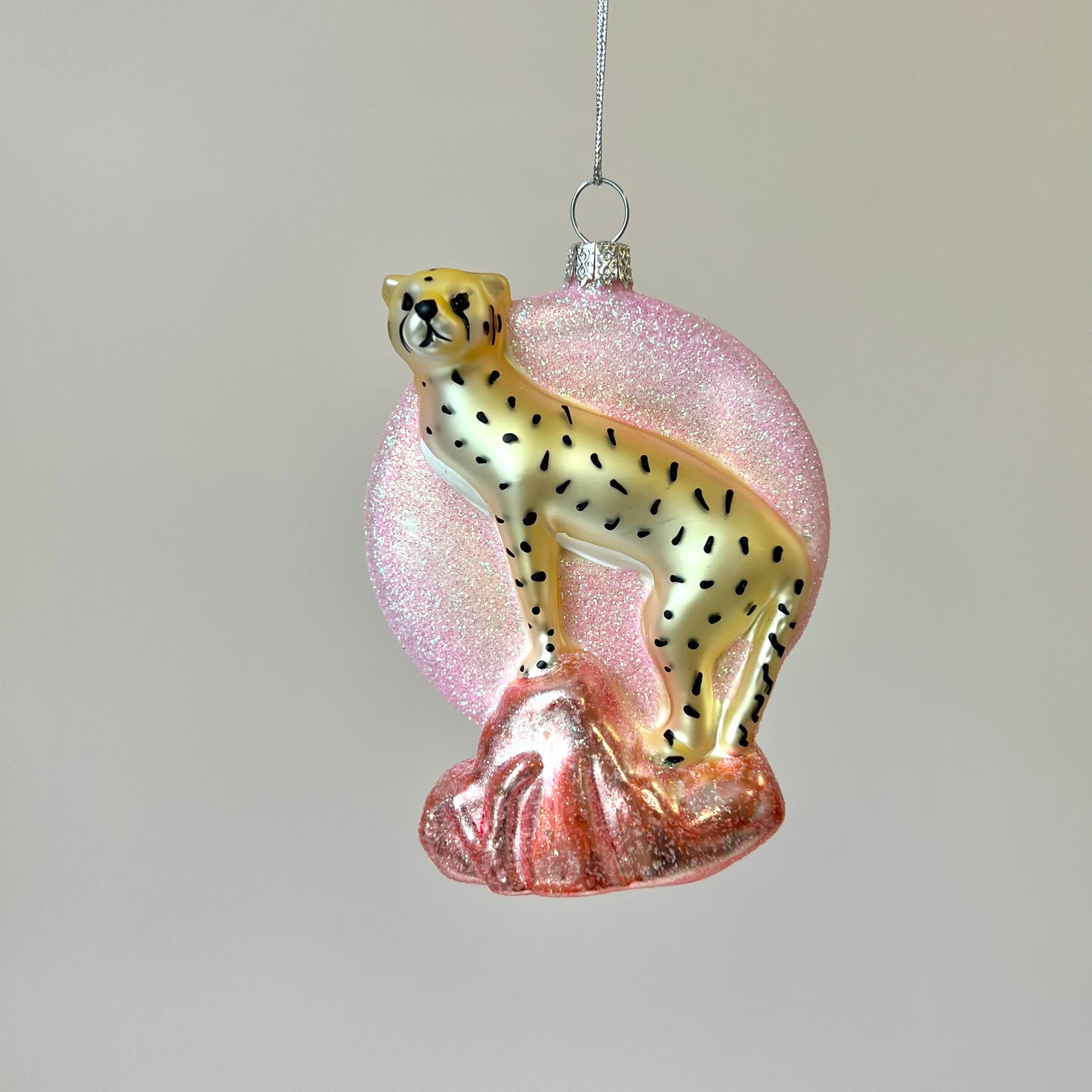Pink Sunset Cheetah Ornament