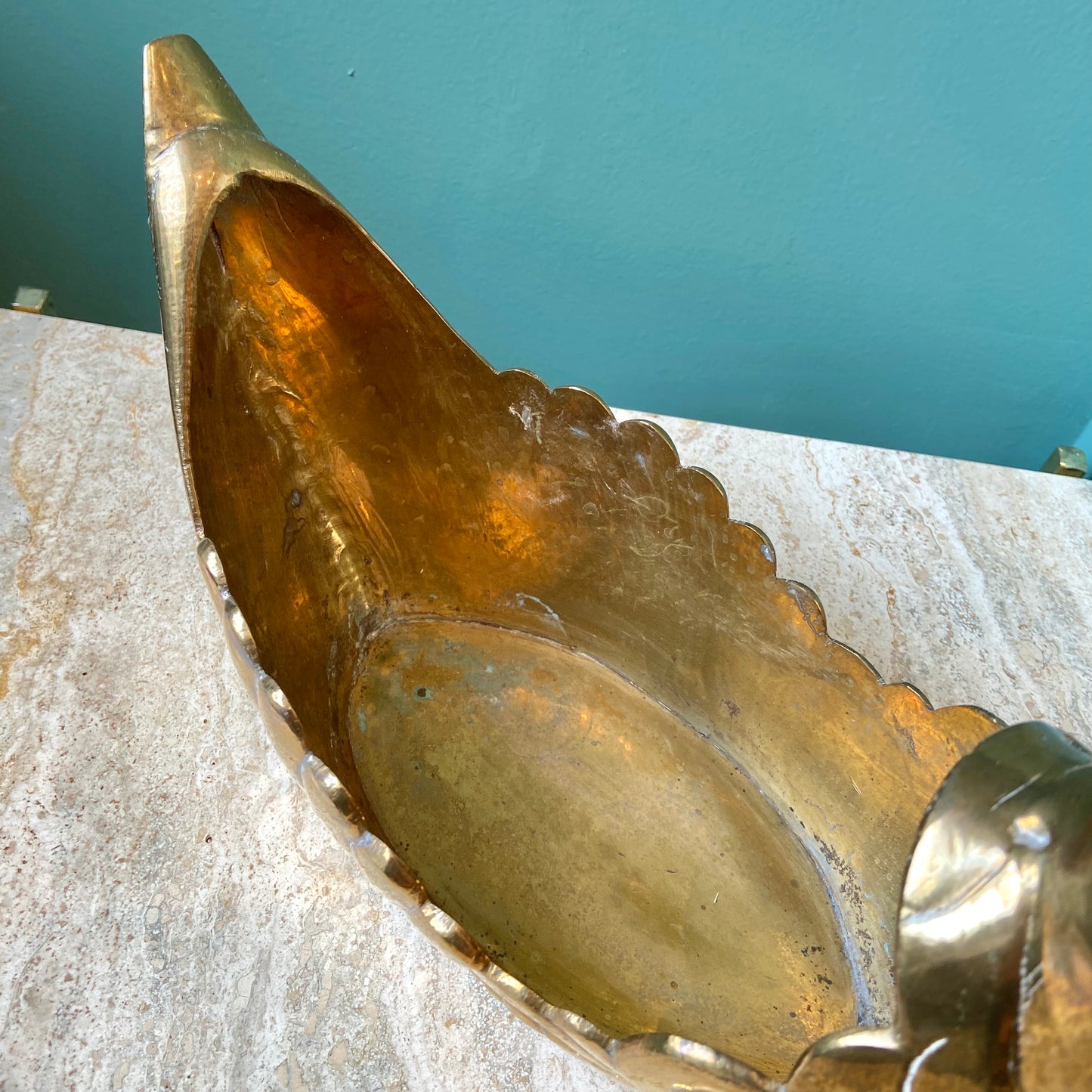 Vintage Brass Swan Planter