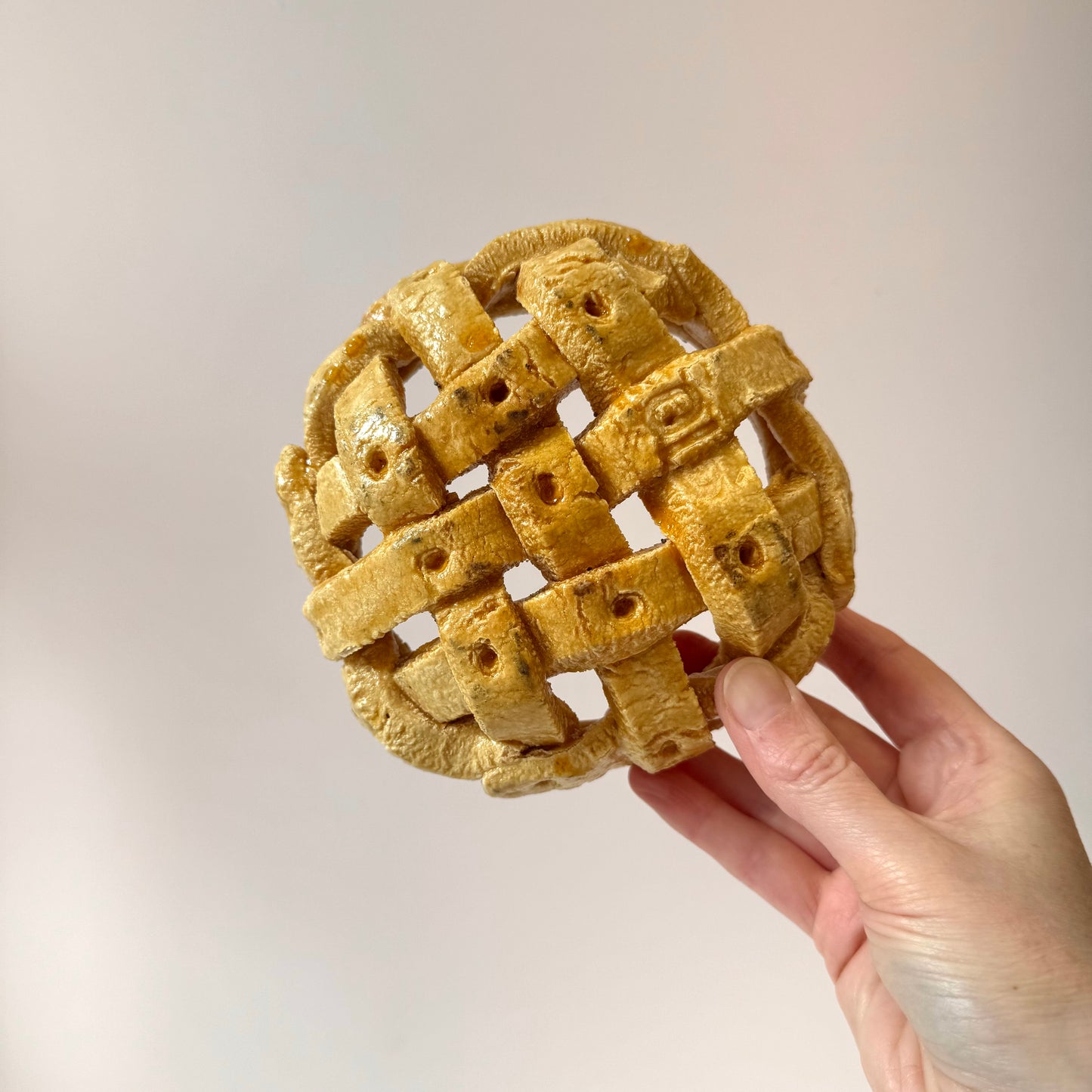 Vintage Small Poppyseed Salt Dough Woven Bagel Bread Bowl