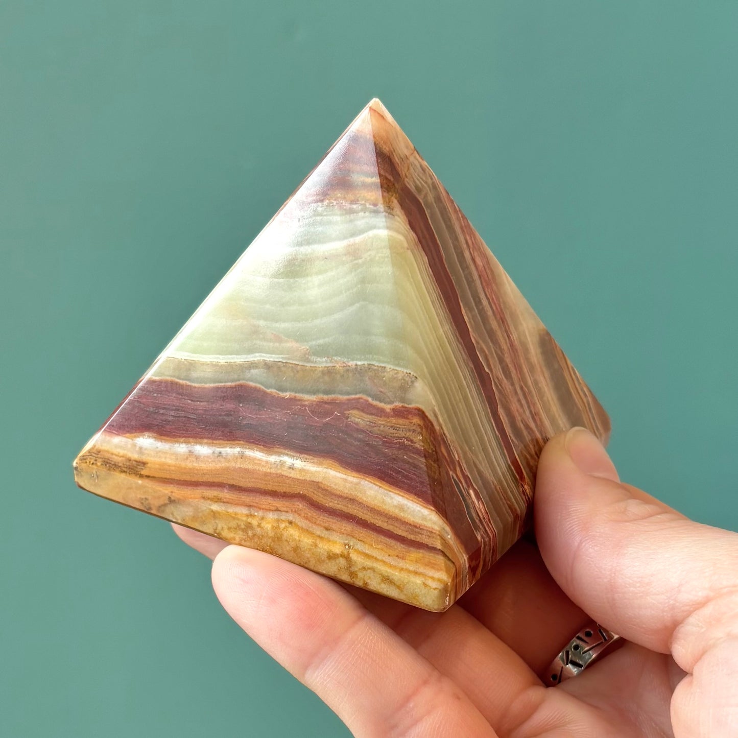 Vintage Onyx Pyramid Paperweight