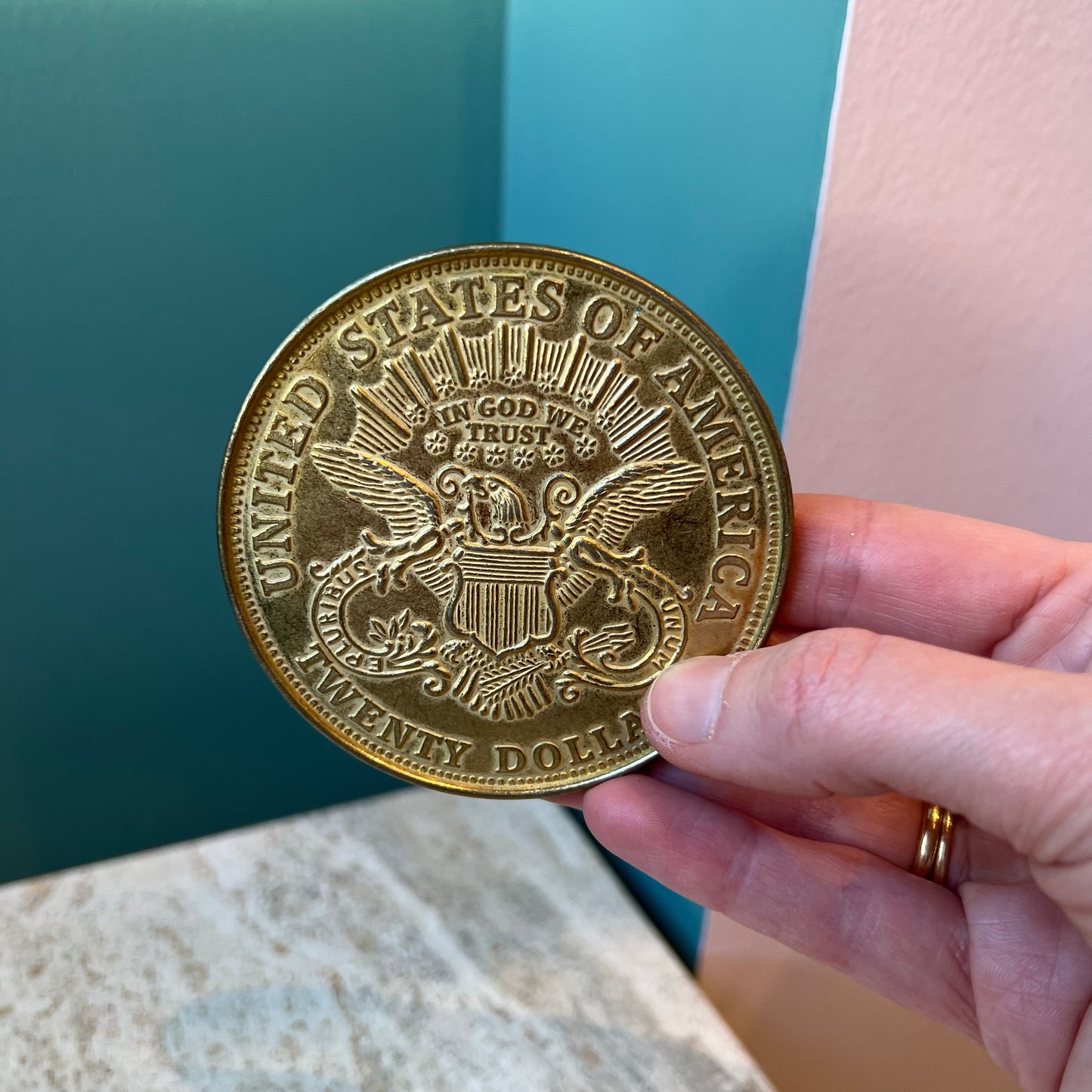 Set of Four Vintage Oversized Novelty Coins