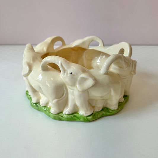 Vintage 1979 Ceramic Elephant Planter by Vandor Imports
