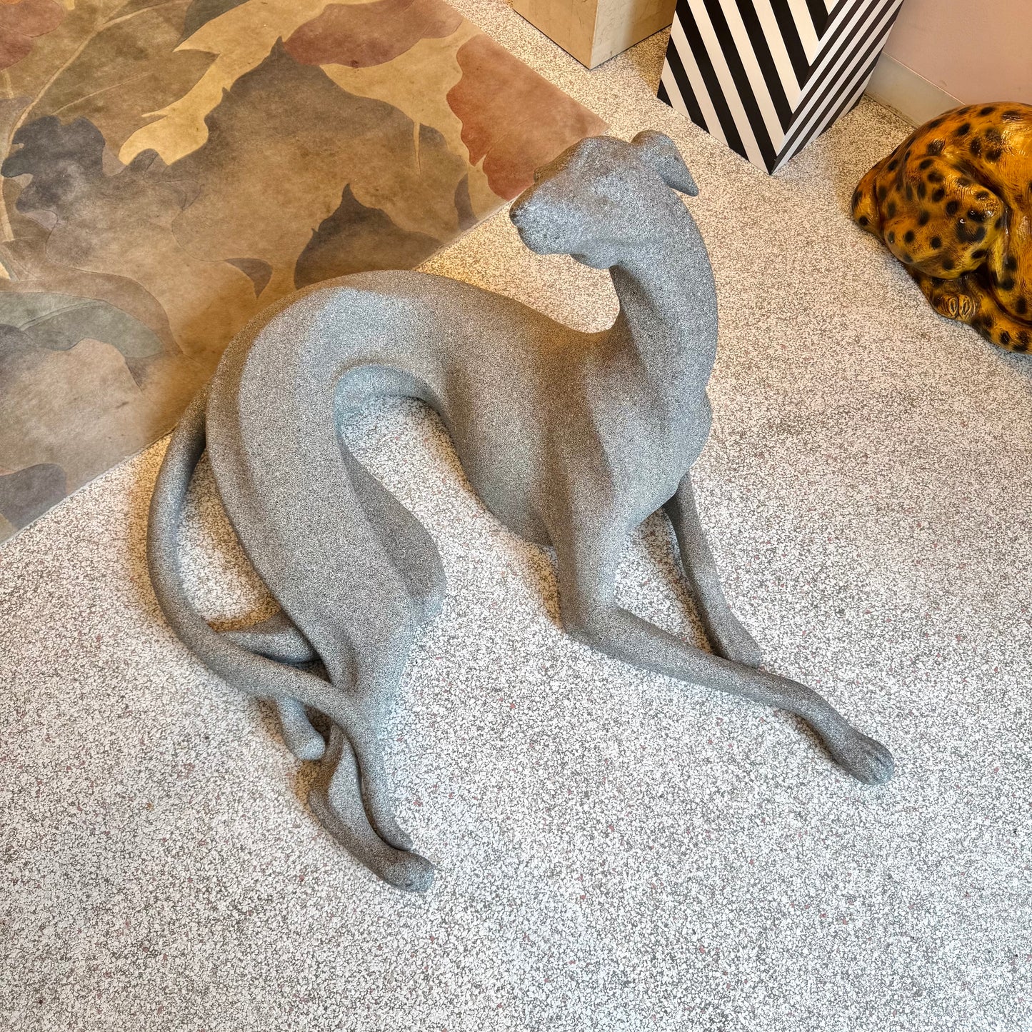 Vintage Large Pair of 1980’s Resin Dog Statues