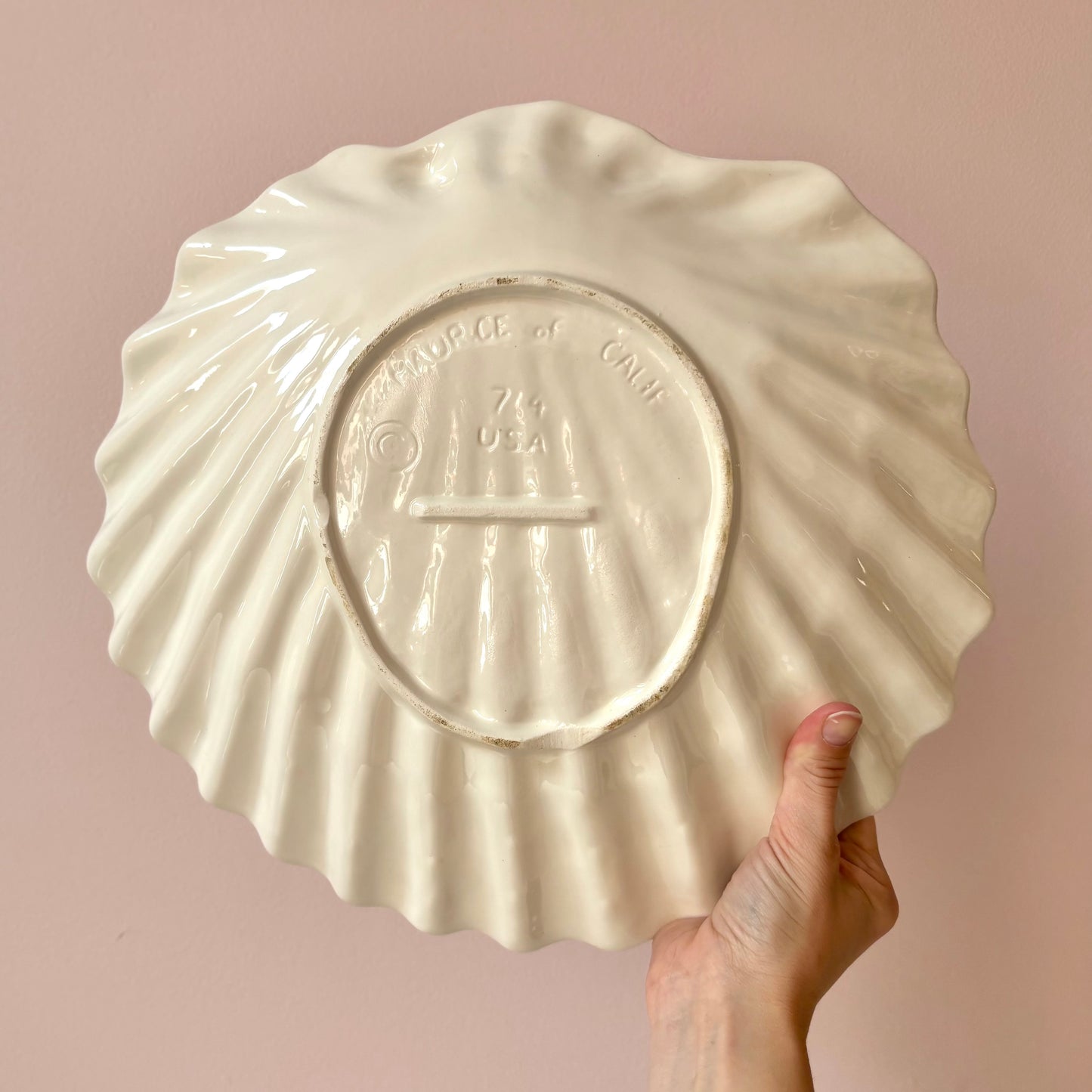 Vintage Opalescent Ceramic Shell Platter Dish