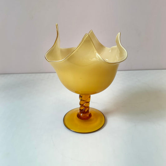 Vintage Fazzoletto “Handkerchief” Handblown Glass Candy Dish/ Catch All