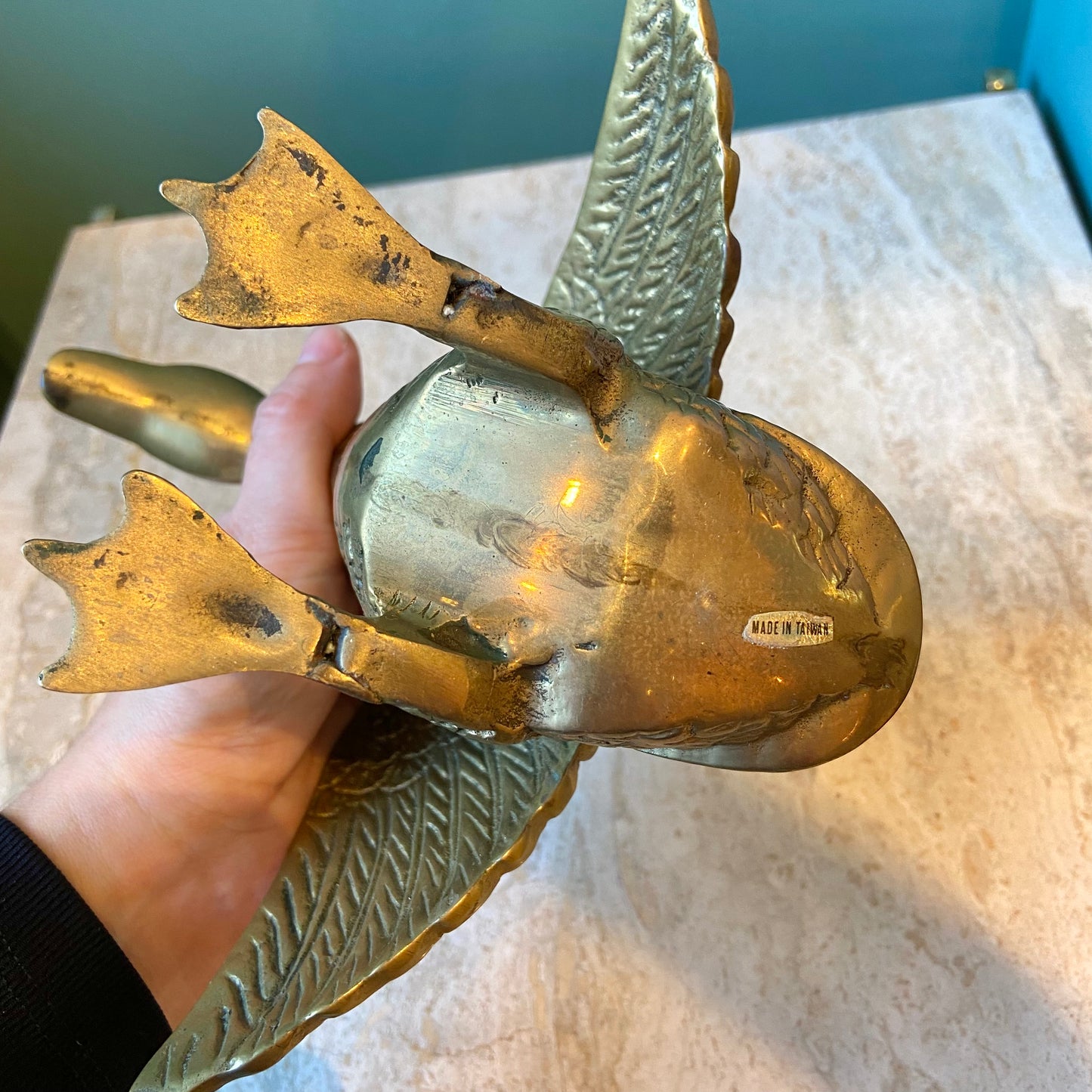 Vintage Brass Duck Statue