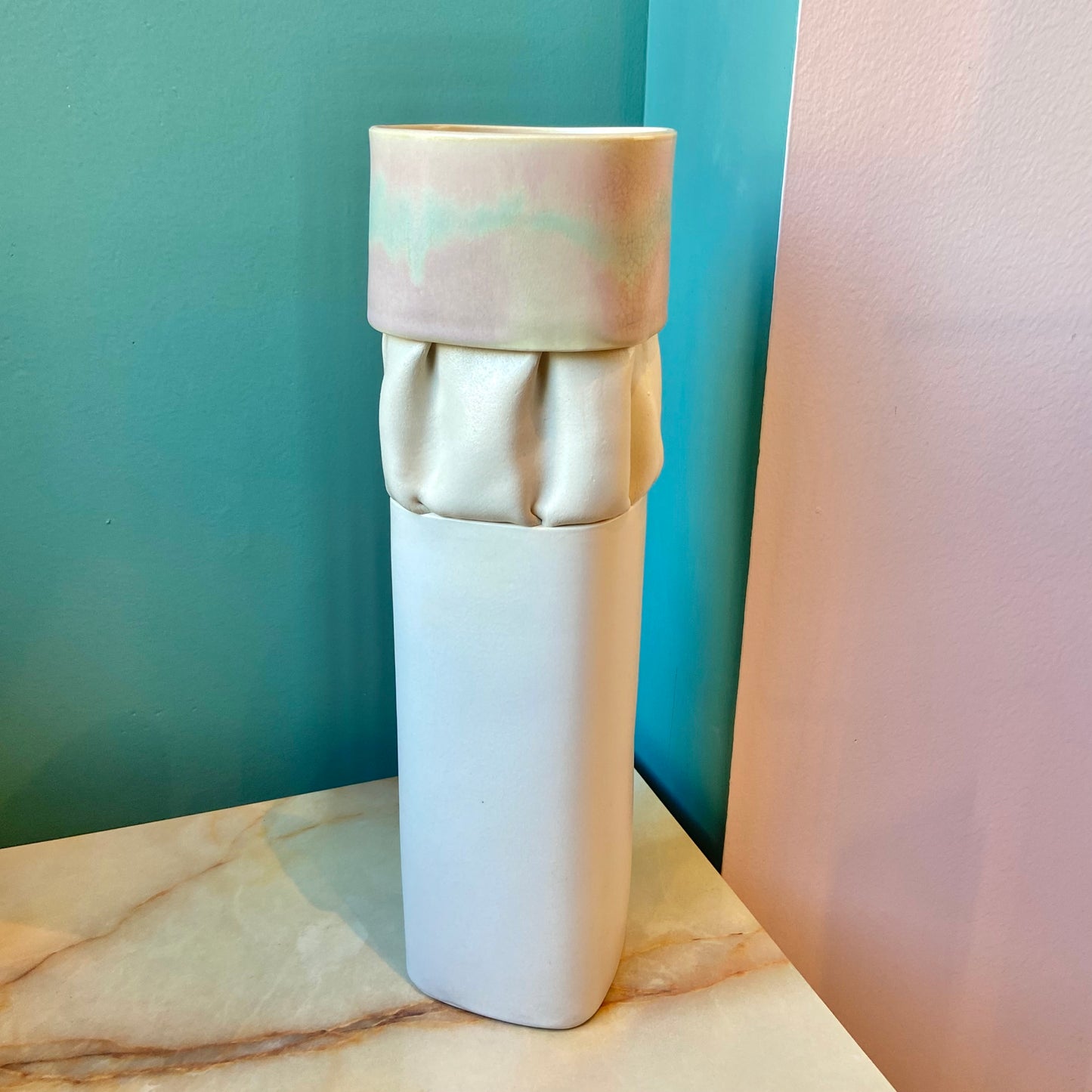 Vintage Ceramic Textural Vase/Signed
