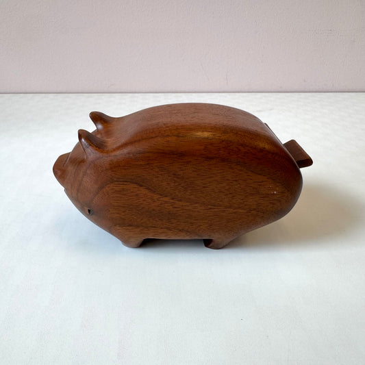 Vintage Wooden Pig Stash Box
