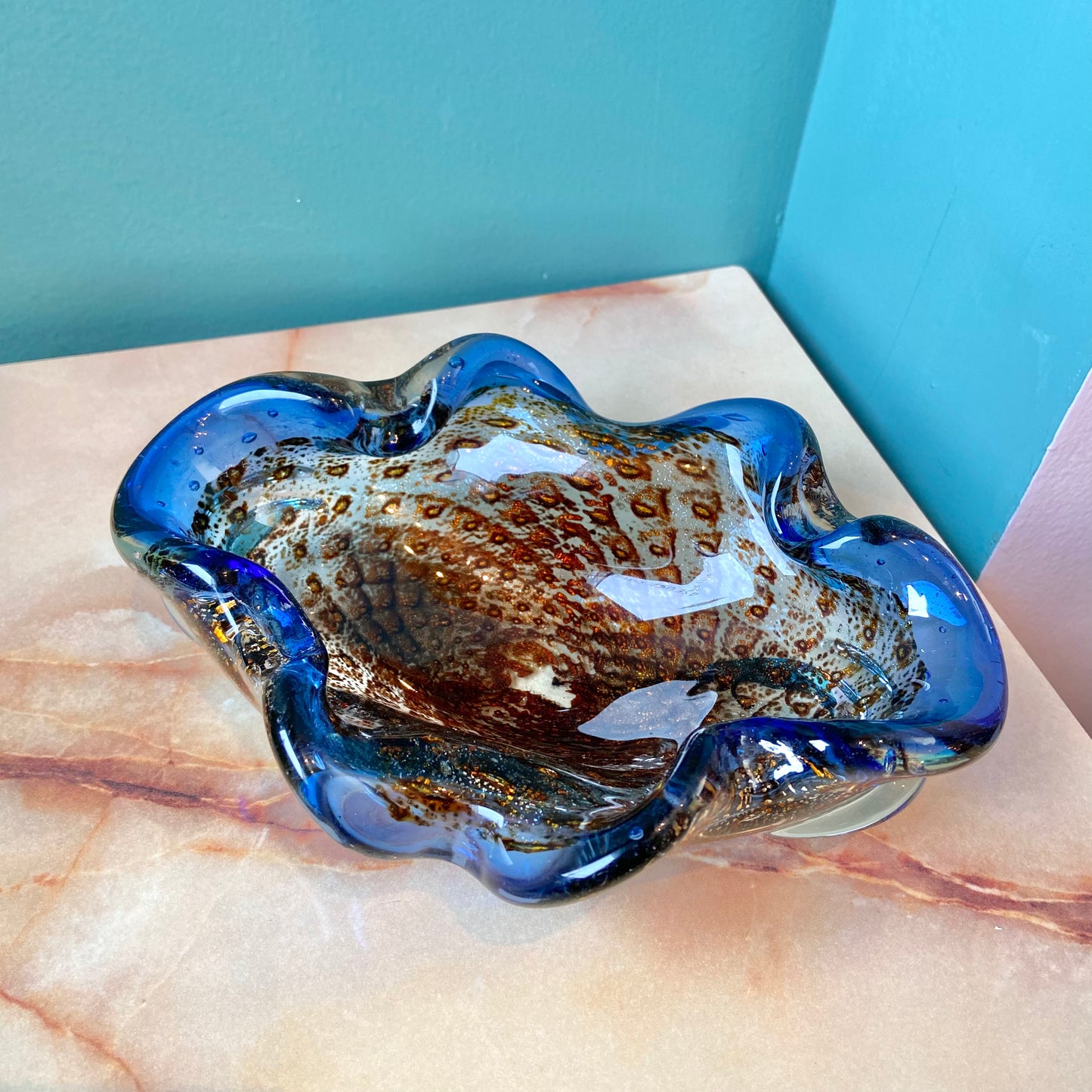 Vintage Murano Style Glass Catchall Bowl