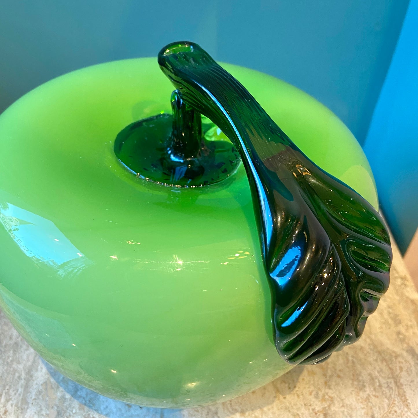 XL Vintage Art Glass Apple Sculpture