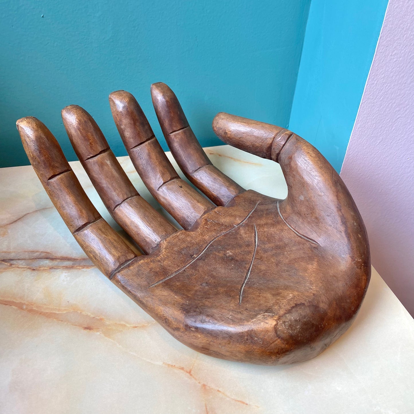 XL Vintage Wooden Hand Sculpture