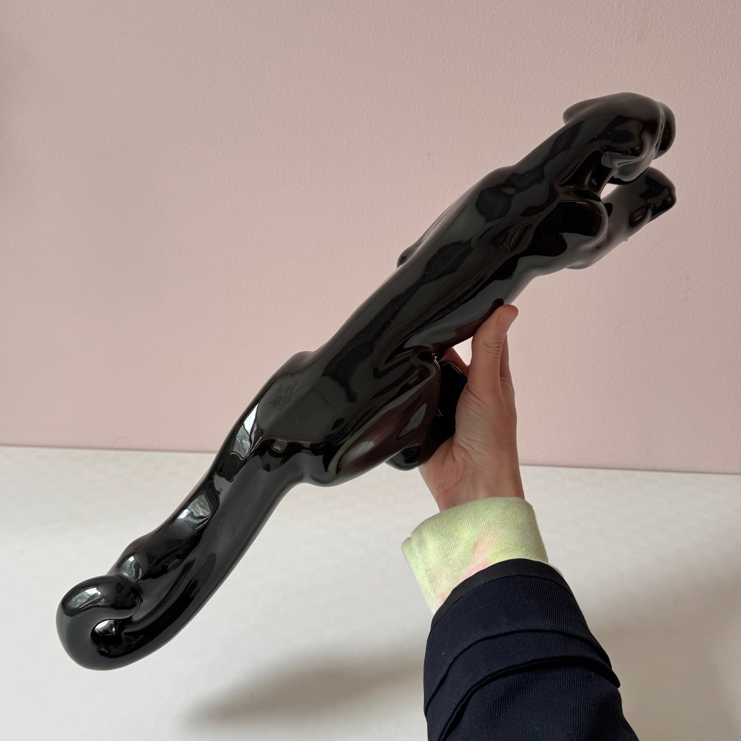 Vintage Ceramic Black Panther Statue