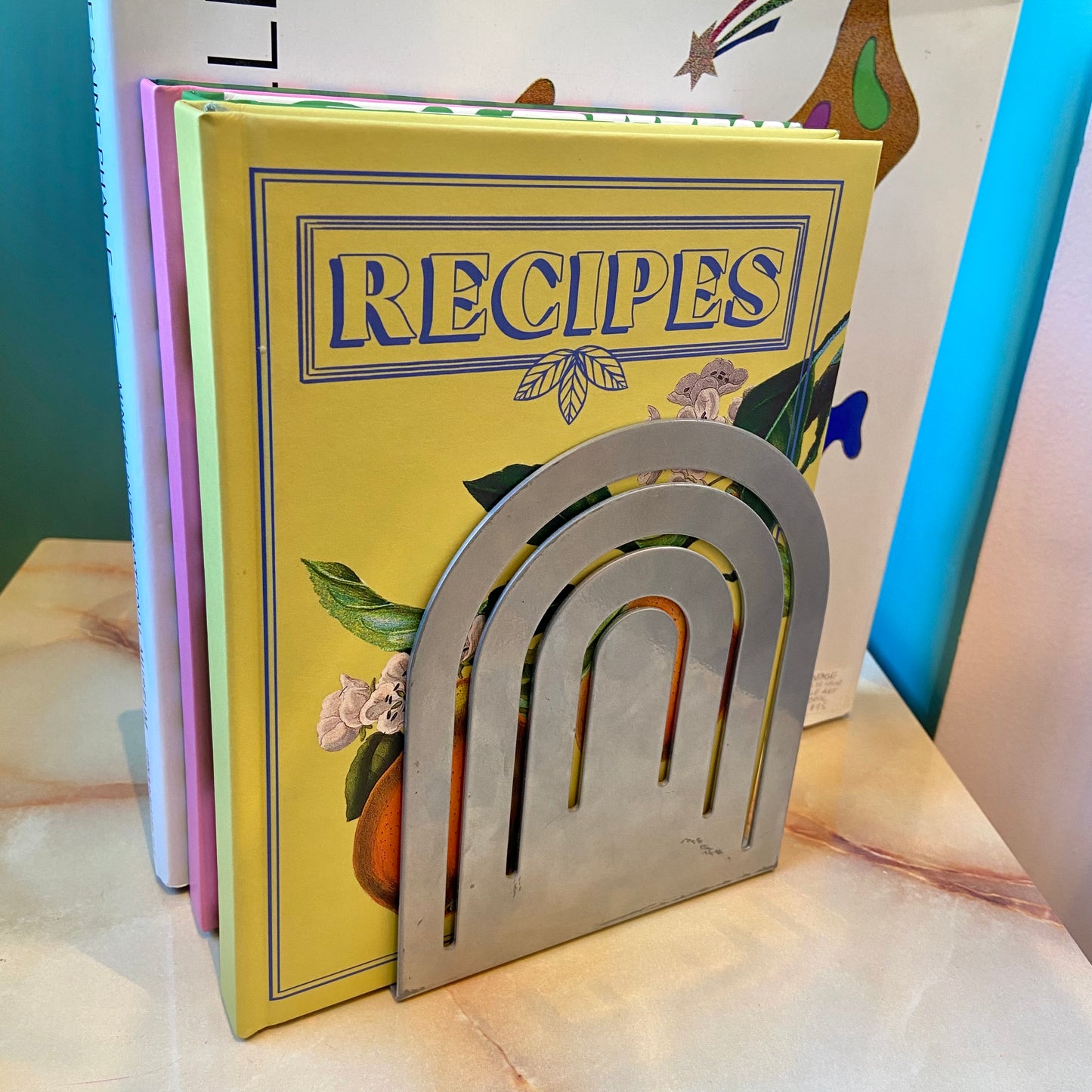 Vintage Spectrum Arch Metal Bookends