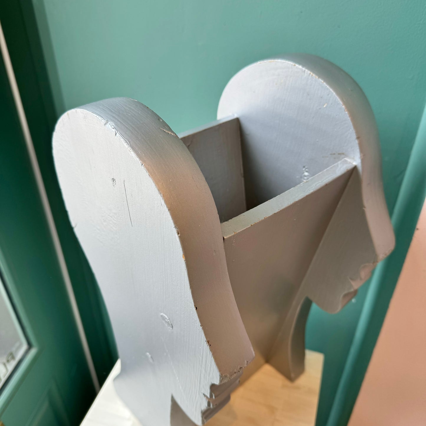 Vintage Wooden Face Profile Umbrella Holder