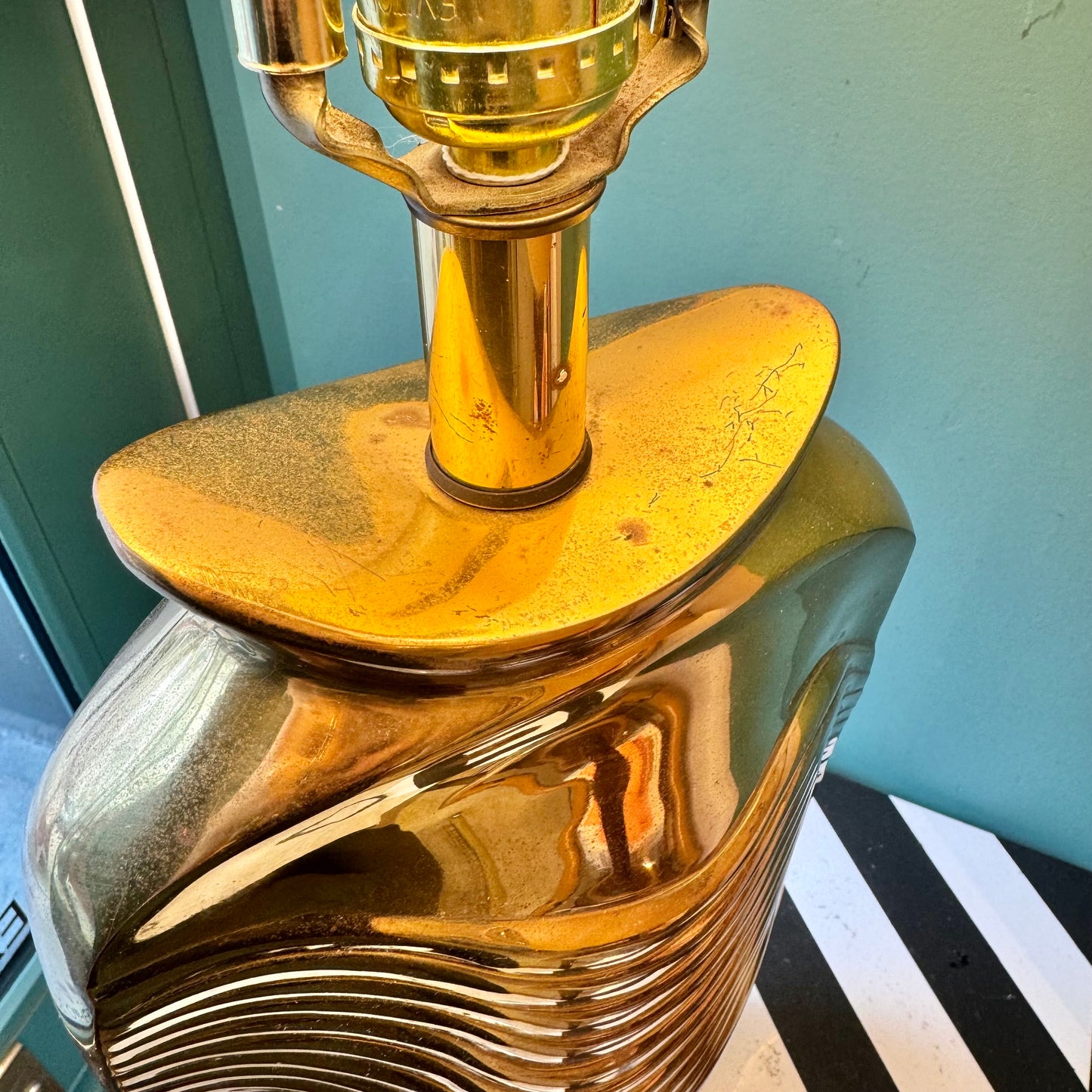 Vintage Brass Deco Style Table Lamp