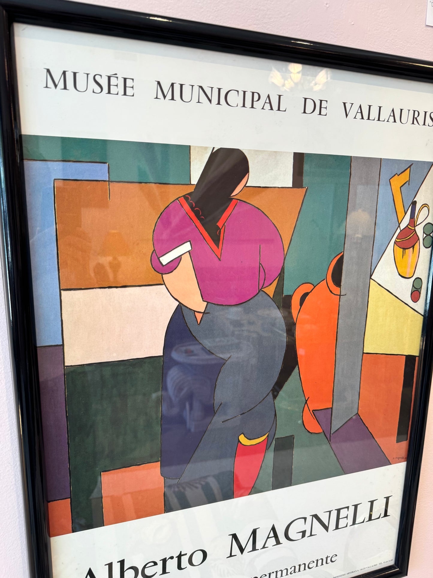 Vintage 1989 Alberto Magnelli Framed Exhibition Poster