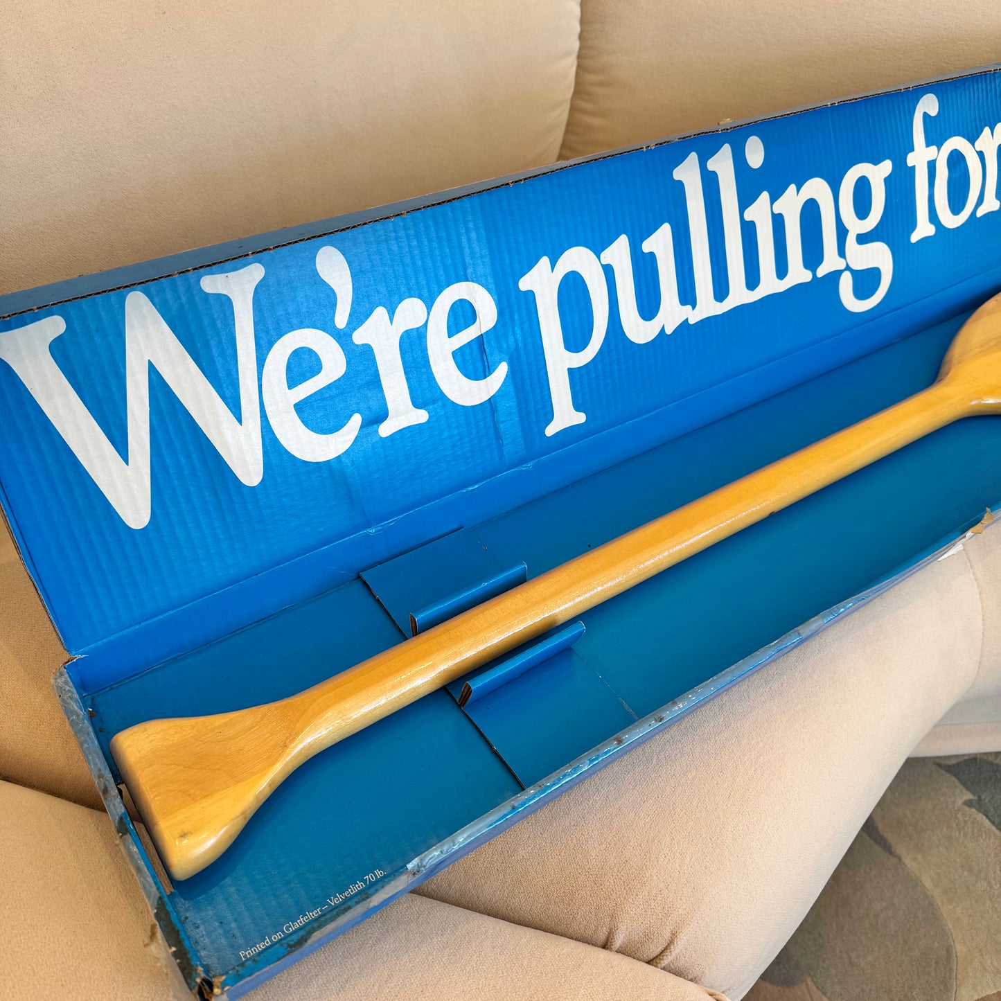 Vintage Advertising 'We're Pulling for you' Paddle Prototype