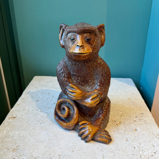 Vintage Mid-Century Resin Monkey Statue