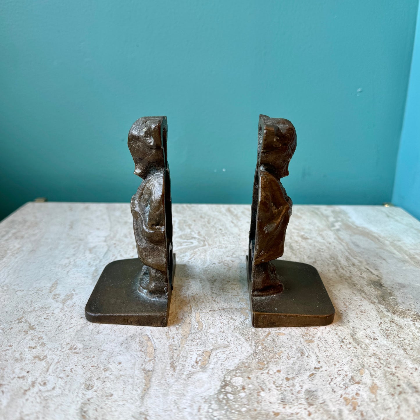 Pair of Vintage Brass Standing Bear Bookends