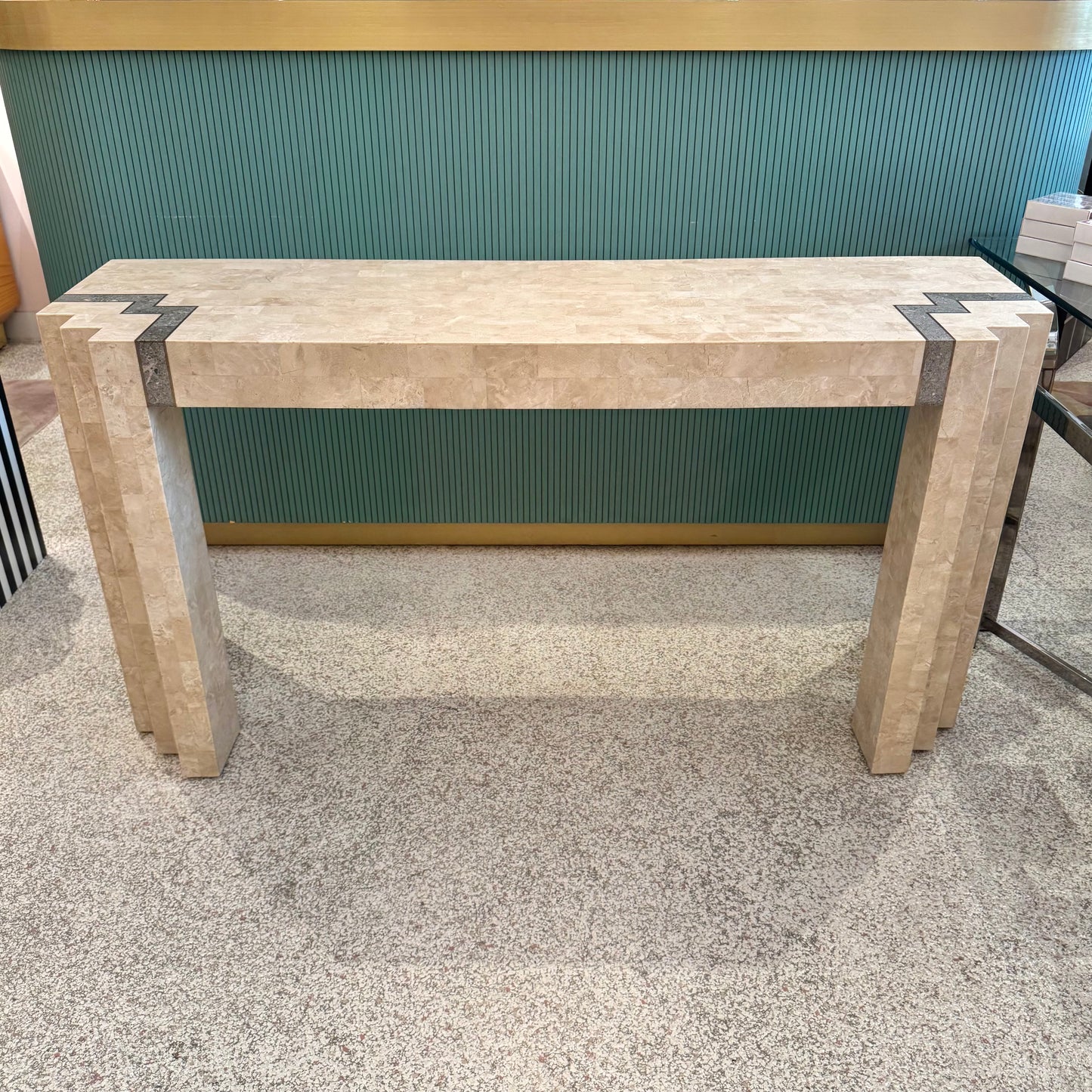 Vintage Maitland Smith Style Tessellated Console Table