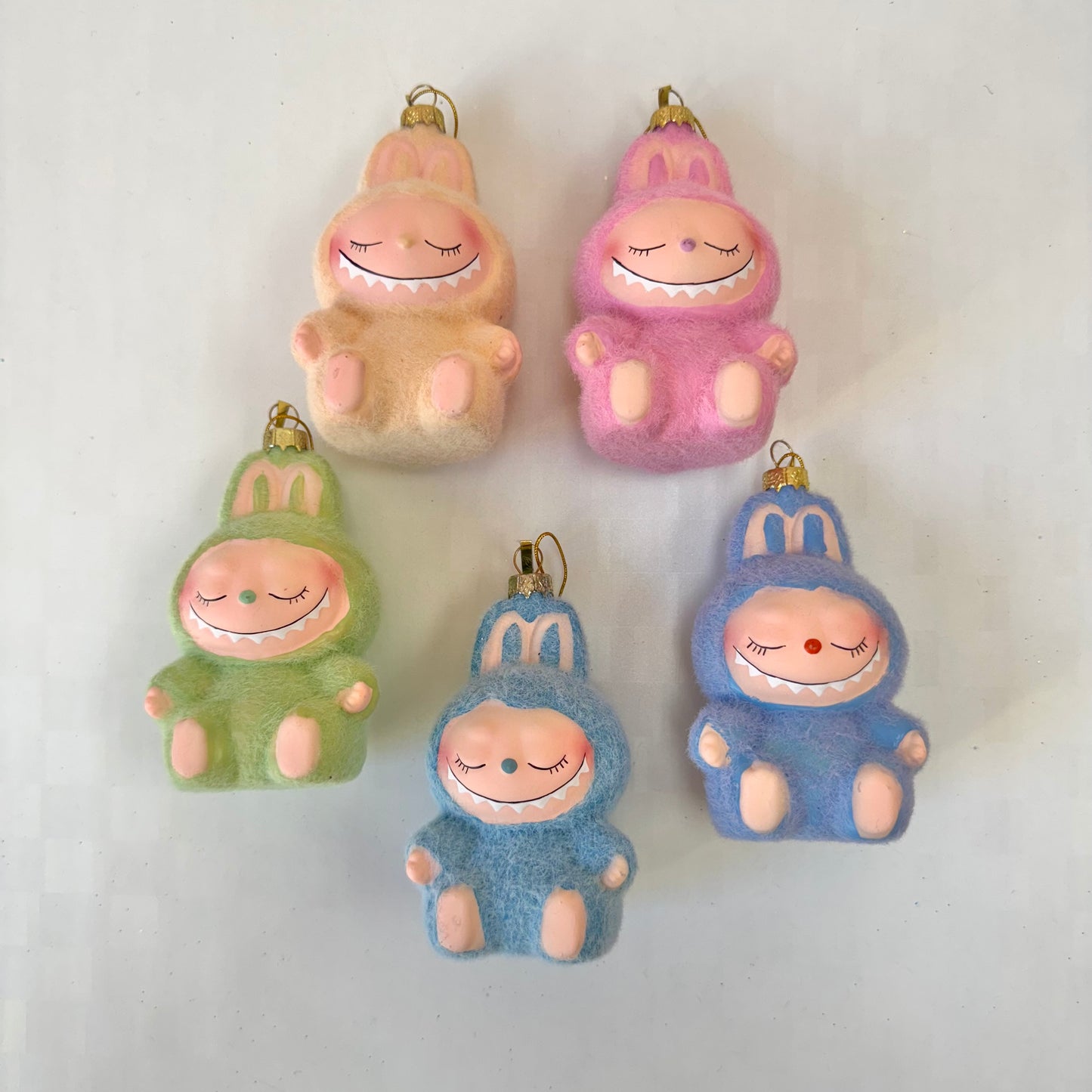 Fuzzy Sleeping Monster Labubu Style Ornament