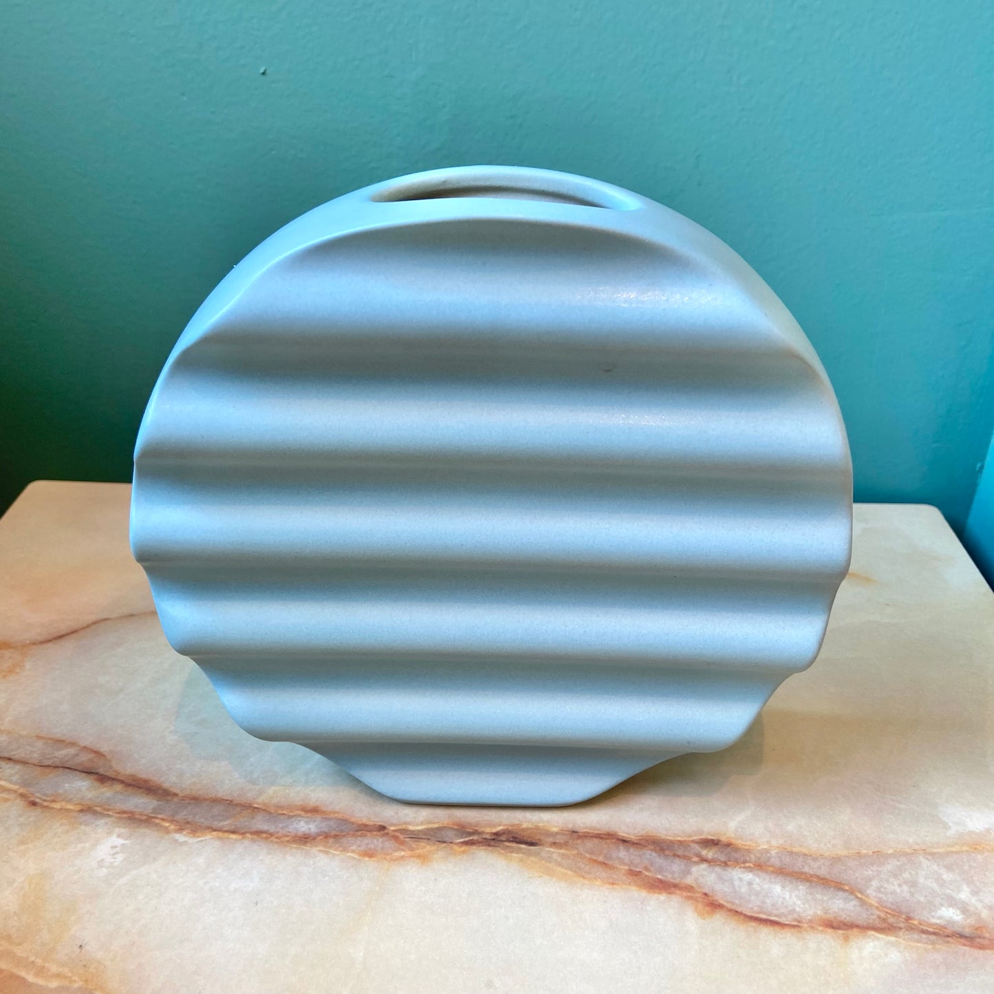 Vintage Circular Ceramic Ripple Vase