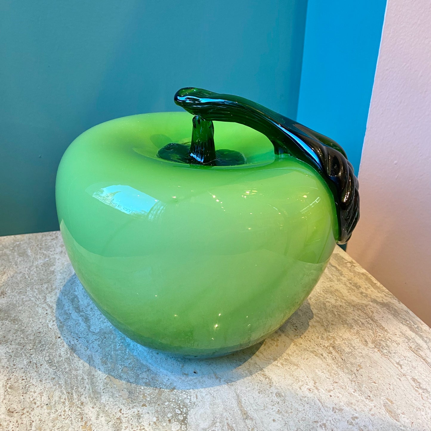 XL Vintage Art Glass Apple Sculpture