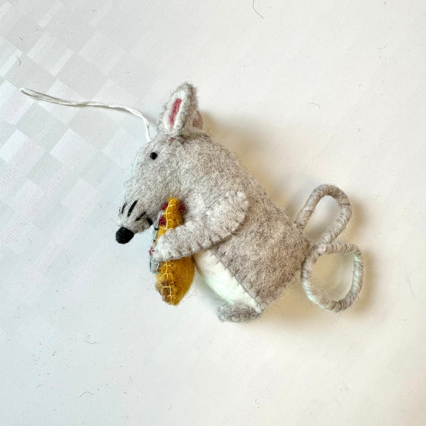 Felt Pizza Rat Ornament